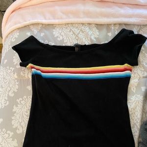 black rainbow forever 21 top